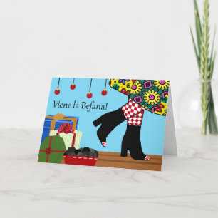 Cartes Pour Fêtes Annuelles Buona Befana, Sorcière de Noël Epiphanie se prépar