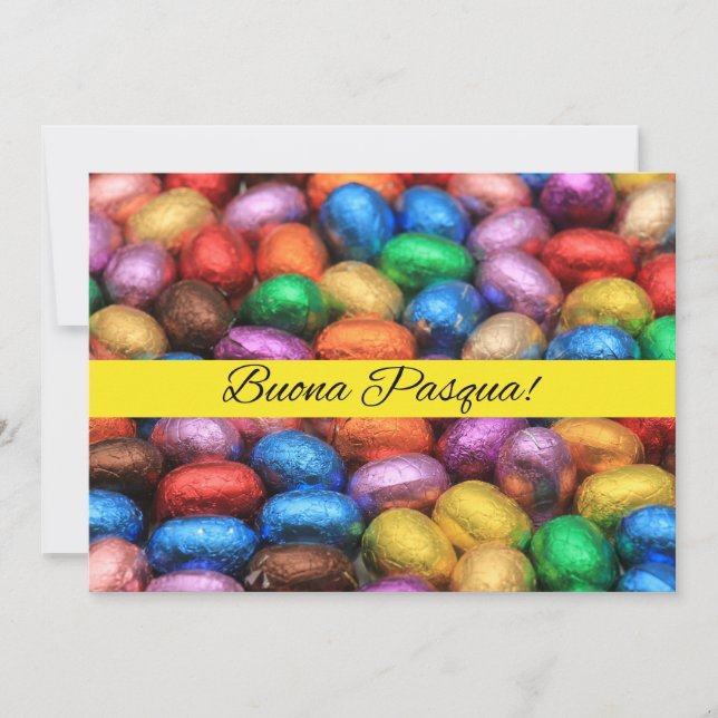 Cartes Pour Fêtes Annuelles Buona Pasqua Chocolat oeufs de pâques (Devant)
