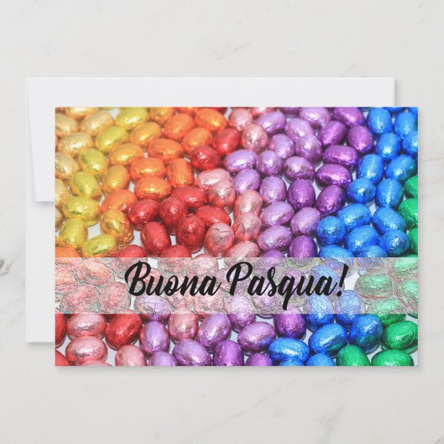 Cartes Pour Fêtes Annuelles Buona Pasqua Chocolat oeufs de pâques (Devant)