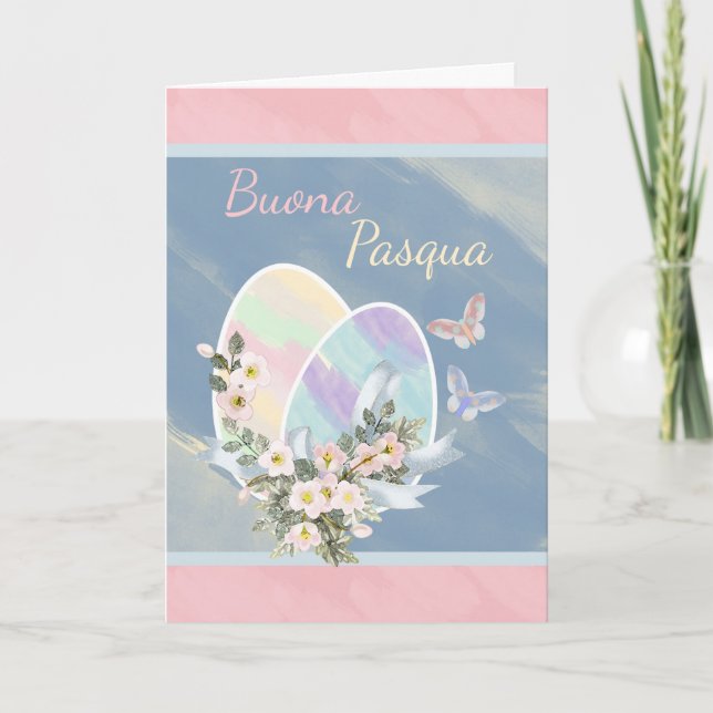 Cartes Pour Fêtes Annuelles - Buona Pasqua - oeufs de pâques pour aquarelle (Devant)