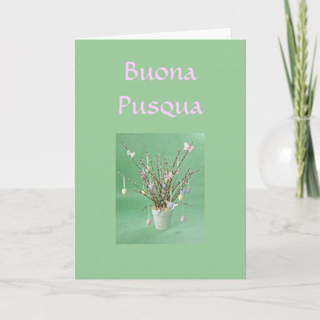 CARTES POUR FÊTES ANNUELLES BUONA PUSQUA (HAPPY EASTER ITALIEN) (Devant)