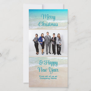 Cartes Pour Fêtes Annuelles Bureau de l'entreprise Noël Salutation Plage Scène