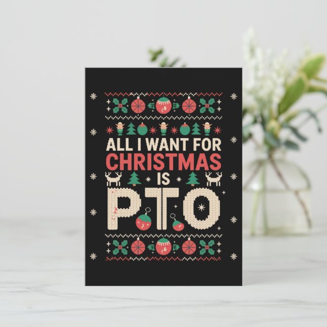 Cartes Pour Fêtes Annuelles Bureau vilain Noël PTO Fête de travail Collègue (Debout devant)