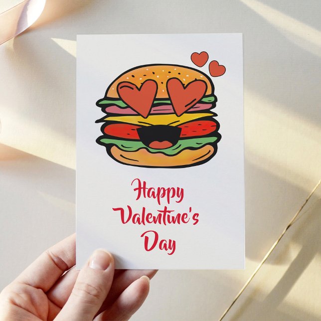 Cartes Pour Fêtes Annuelles Burger de Saint-Valentin (Créateur téléchargé)
