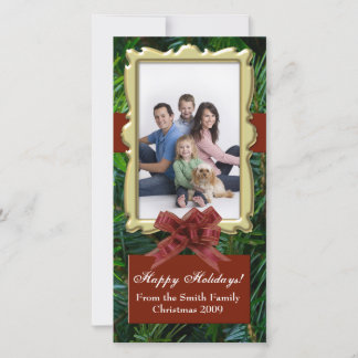 Cartes Pour Fêtes Annuelles Burgundy Fir Tree Traditional Photo Cards