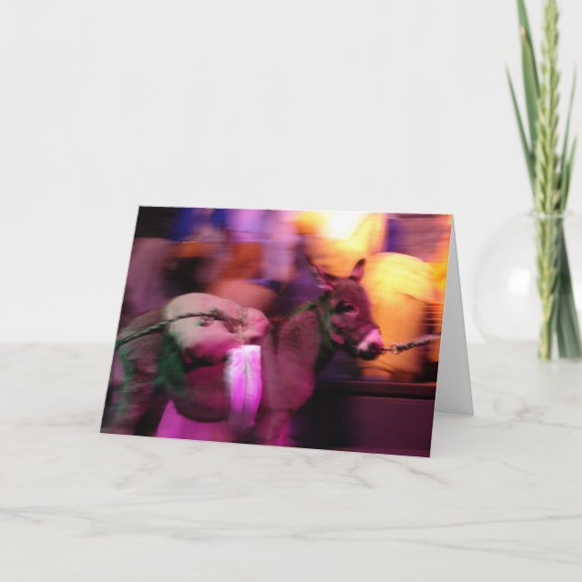 Cartes Pour Fêtes Annuelles Burro dans une pièce de Noël (Devant)