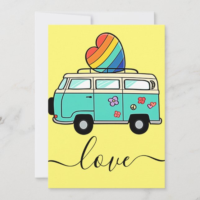 Cartes Pour Fêtes Annuelles bus de l'amour (Devant)