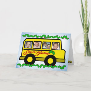 Cartes Pour Fêtes Annuelles Bus photo Holiday