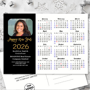 Cartes Pour Fêtes Annuelles Business 2026 Calendrier Parties scintillant moder