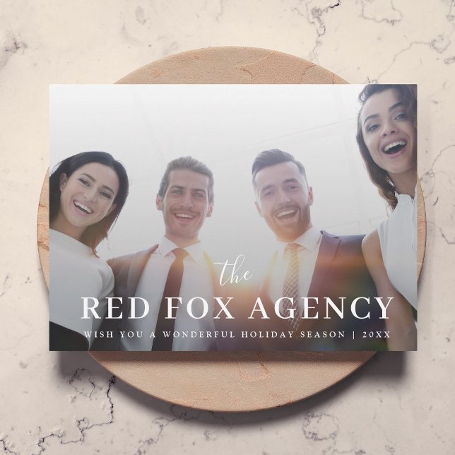 Cartes Pour Fêtes Annuelles Business Christmas | Équipe d'entreprise moderne P (Modern business Christmas card created for stylish, minimal, and refined corporate greetings)