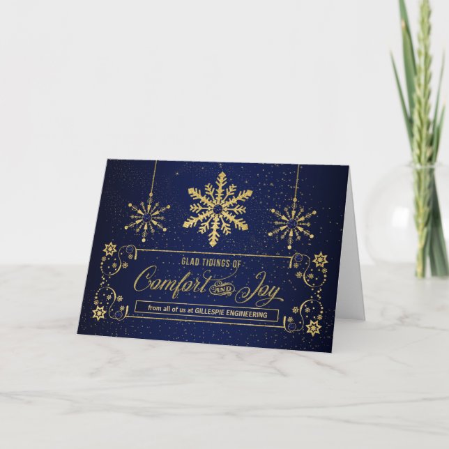 Cartes Pour Fêtes Annuelles Business Glad Tidings Confort et joie (Devant)