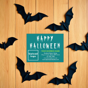 Cartes Pour Fêtes Annuelles Business Halloween Petit Appartement Vert Turquois