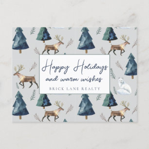 Cartes Pour Fêtes Annuelles Business Immobilier Happy Holidays Classy Green