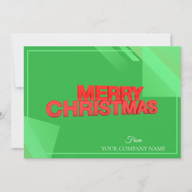 Cartes Pour Fêtes Annuelles Business Modern professionnel Noël vert (Devant)
