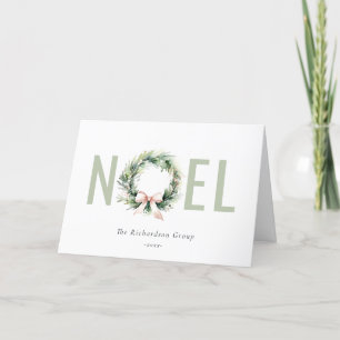 Cartes Pour Fêtes Annuelles Business Noel Christmas Wreath Logo d'entreprise