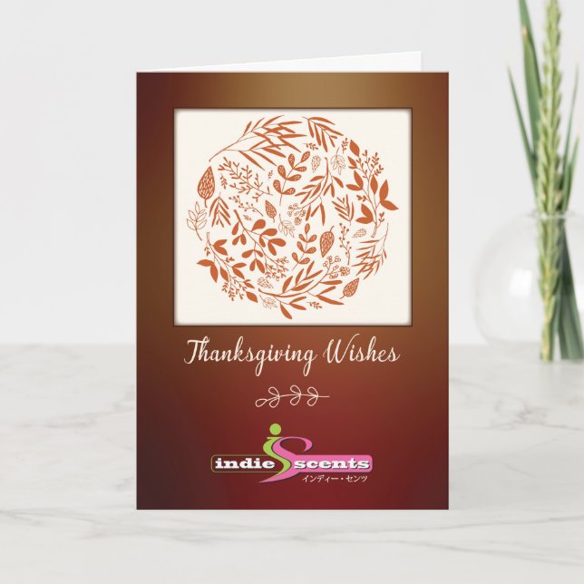 Cartes Pour Fêtes Annuelles Business Thanksgiving Appréciation Feuilles de la  (Devant)