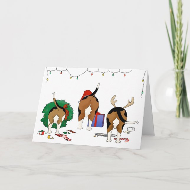 Cartes Pour Fêtes Annuelles Butt A Beagle Christmas (Devant)