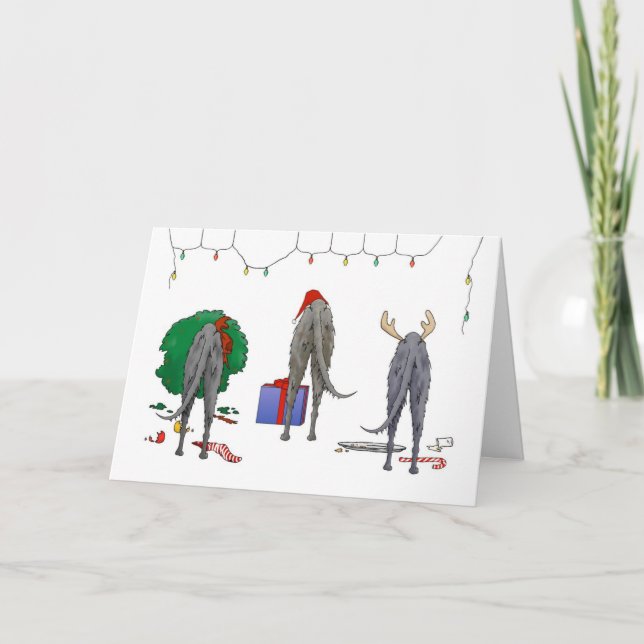 Cartes Pour Fêtes Annuelles Butt A Deerhound Christmas (Devant)