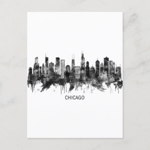 Cartes Pour Fêtes Annuelles BW de Chicago Illinois Skyline