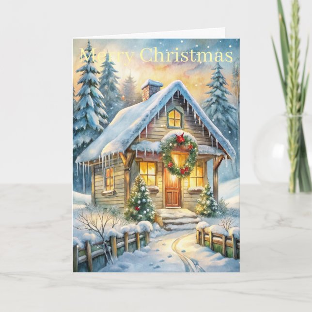 Cartes Pour Fêtes Annuelles Cabane dans les bois (Devant)