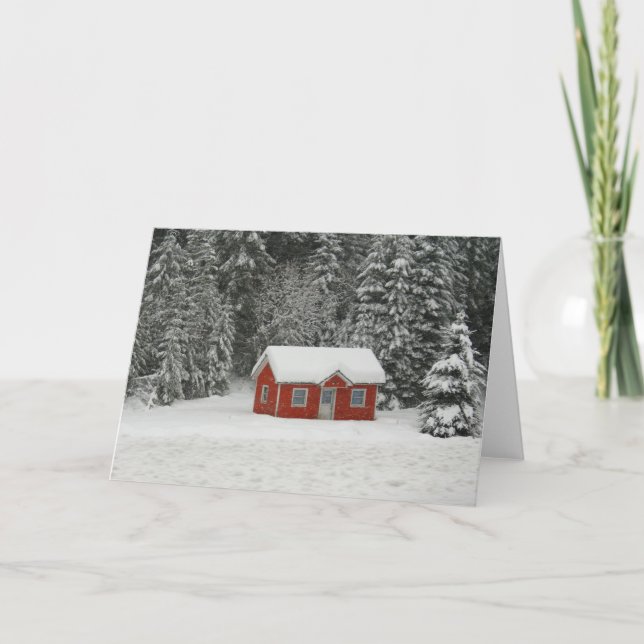 Cartes Pour Fêtes Annuelles Cabane d'hiver (Devant)