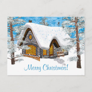 Cartes Pour Fêtes Annuelles Cabane d'hiver
