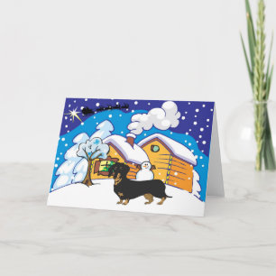 Cartes Pour Fêtes Annuelles cabine dachshund