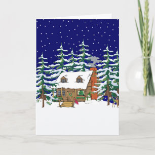 Cartes Pour Fêtes Annuelles Cabine de journal Noël
