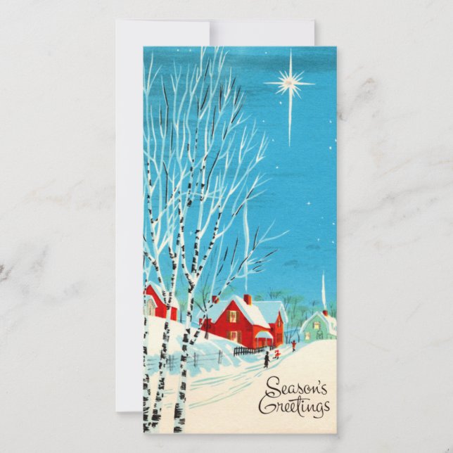 Cartes Pour Fêtes Annuelles Cabine de Noël Vintage (Devant)