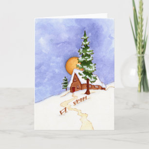 Cartes Pour Fêtes Annuelles Cabine d'hiver