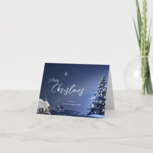 Cartes Pour Fêtes Annuelles Cabine d'hiver rustique & Pine Tree Noël