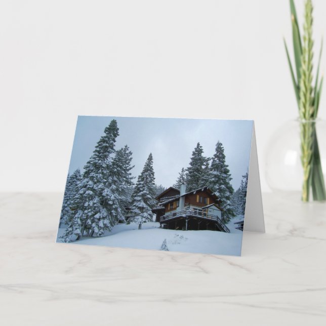 Cartes Pour Fêtes Annuelles Cabine du lac Tahoe (Devant)