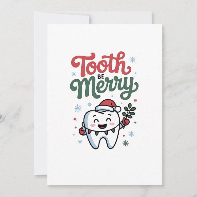 Cartes Pour Fêtes Annuelles Cabinet Dentaire Joyeux Noël Dentiste Xmas  (Devant)