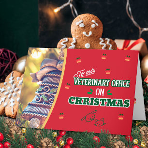 Cartes Pour Fêtes Annuelles Cabinet Vétérinaire Noël Chat et Chien Fêtes 