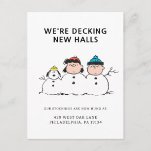 Cartes Pour Fêtes Annuelles cacahuètes   3 Personne Snowman