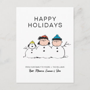 Cartes Pour Fêtes Annuelles cacahuètes   3 Personne Snowman