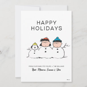 Cartes Pour Fêtes Annuelles cacahuètes   3 Personne Snowman