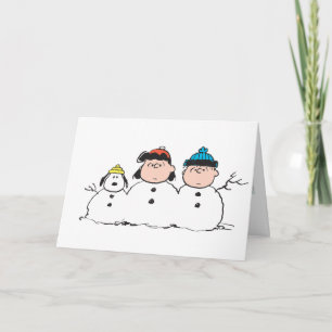 Cartes Pour Fêtes Annuelles cacahuètes   3 Personne Snowman