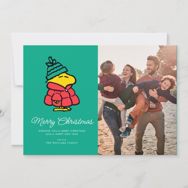 Cartes Pour Fêtes Annuelles cacahuètes | Bois d'hiver Joyeux Noël (Devant)