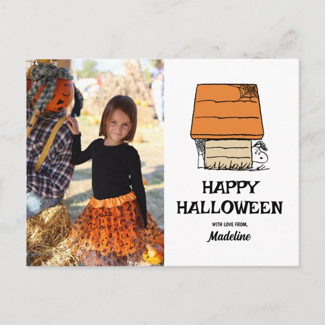 Cartes Pour Fêtes Annuelles cacahuètes | Happy Halloween Snoopy Doghouse (Devant)