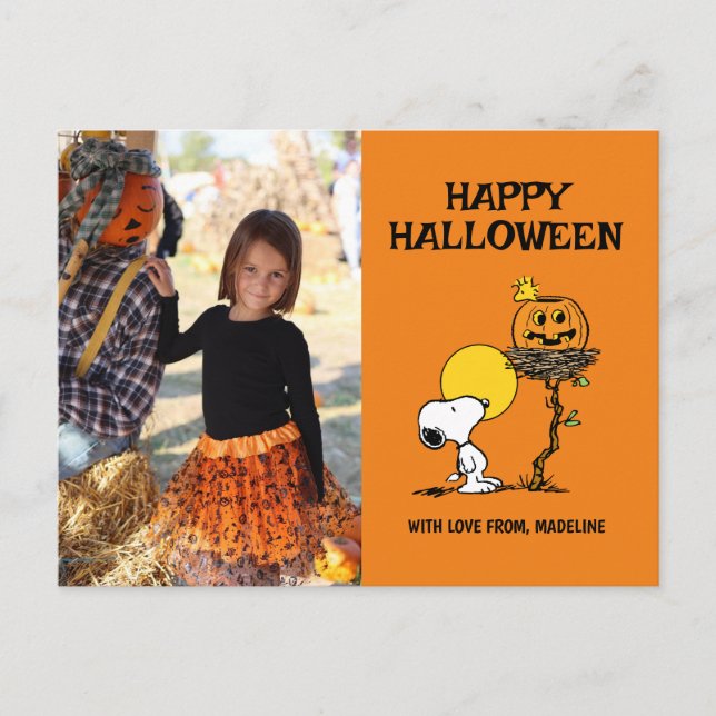 Cartes Pour Fêtes Annuelles cacahuètes | Happy Halloween Snoopy & Woodstock (Devant)