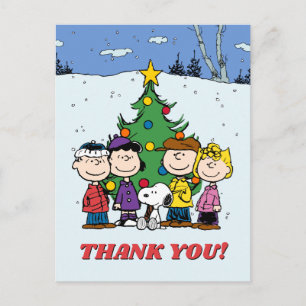 Cartes Pour Fêtes Annuelles cacahuètes   Merci d'hiver
