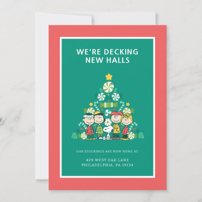 Cartes Pour Fêtes Annuelles Cacahuètes | Sapin de Noël à la menthe poivrée (Devant)