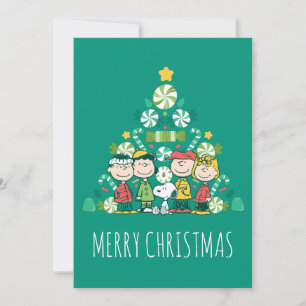 Cartes Pour Fêtes Annuelles Cacahuètes   Sapin de Noël à la menthe poivrée