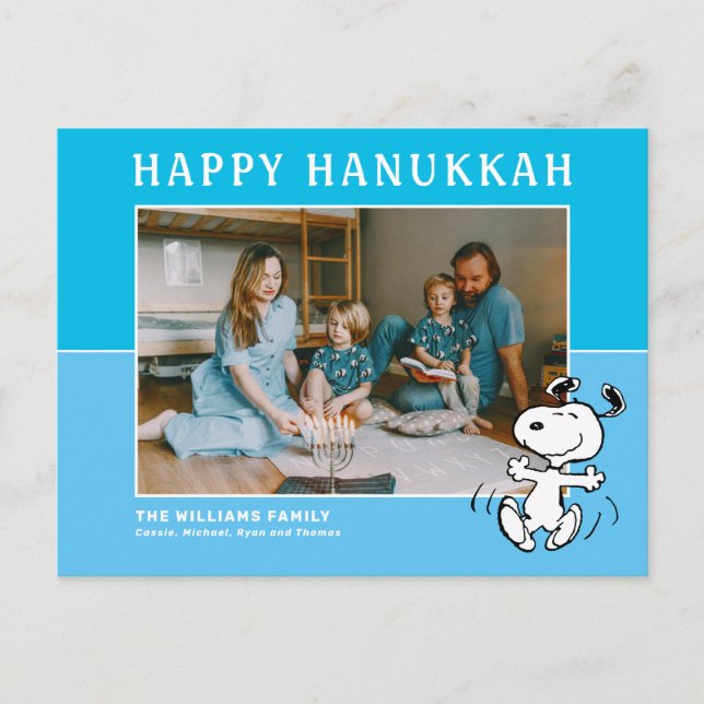 Cartes Pour Fêtes Annuelles cacahuètes | Snoopy Happy Hanoukka (Devant)
