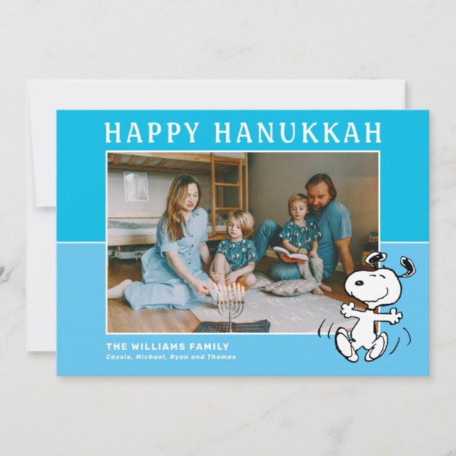 Cartes Pour Fêtes Annuelles cacahuètes | Snoopy Happy Hanoukka (Devant)
