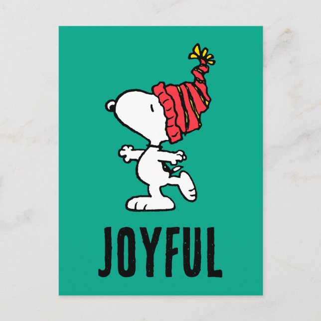Cartes Pour Fêtes Annuelles cacahuètes | Snoopy hiver Joyeux Noël (Devant)