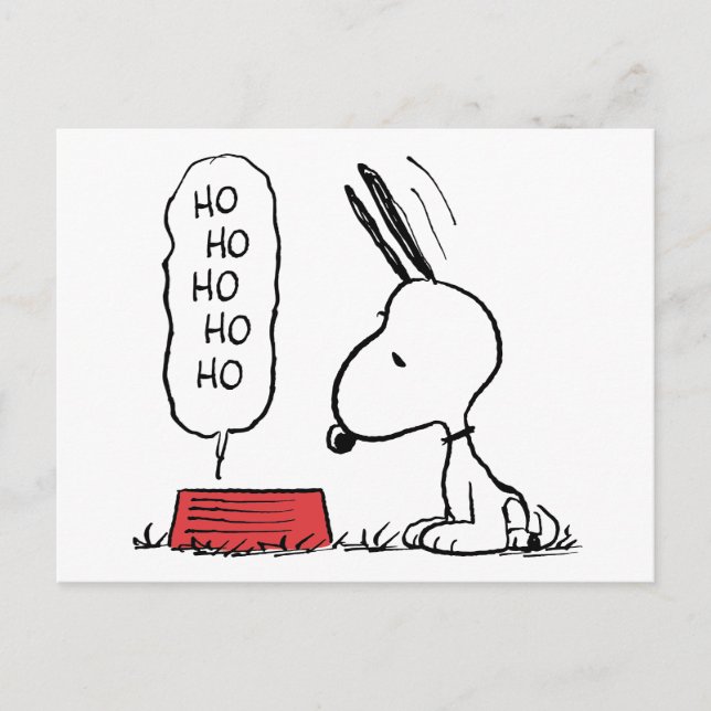 Cartes Pour Fêtes Annuelles Cacahuètes | Snoopy Ho Ho Ho Gamelle (Devant)