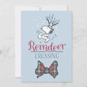 Cartes Pour Fêtes Annuelles cacahuètes   Snoopy Reindeer Crossing Noël