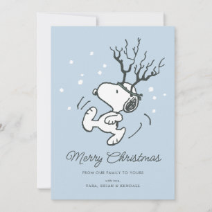 Cartes Pour Fêtes Annuelles cacahuètes   Snoopy Reindeer Crossing Noël